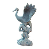 Maxbell Statue Crane Chic Gift Collectibles for Balcony Bonsai Stone Spread Wings