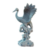 Maxbell Statue Crane Chic Gift Collectibles for Balcony Bonsai Stone Spread Wings