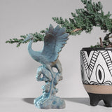 Maxbell Statue Crane Chic Gift Collectibles for Balcony Bonsai Stone Spread Wings