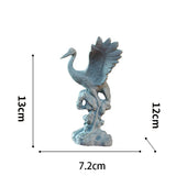 Maxbell Statue Crane Chic Gift Collectibles for Balcony Bonsai Stone Spread Wings