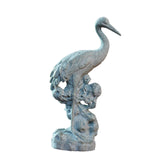 Maxbell Statue Crane Chic Gift Collectibles for Balcony Bonsai Stone Gazing