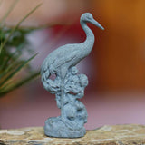 Maxbell Statue Crane Chic Gift Collectibles for Balcony Bonsai Stone Gazing