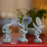 Maxbell Statue Crane Chic Gift Collectibles for Balcony Bonsai Stone Dancing