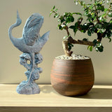 Maxbell Statue Crane Chic Gift Collectibles for Balcony Bonsai Stone Dancing