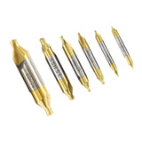 Maxbell 6Pcs Drill Set 60 Degree Angle 1.0mm-5.0mm for Lathe Metalworking