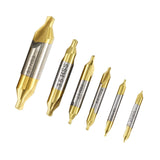 Maxbell 6Pcs Drill Set 60 Degree Angle 1.0mm-5.0mm for Lathe Metalworking