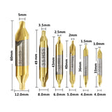 Maxbell 6Pcs Drill Set 60 Degree Angle 1.0mm-5.0mm for Lathe Metalworking