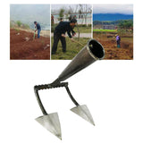 Maxbell Triangle Hoe Digging Soil Manuring Tool for Agricultural Soil Loosening 2 Tooth