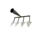 Maxbell Triangle Hoe Digging Soil Manuring Tool for Agricultural Soil Loosening 4 Tooth