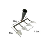 Maxbell Triangle Hoe Digging Soil Manuring Tool for Agricultural Soil Loosening 4 Tooth