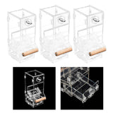 Maxbell Transparent Acrylic Automatic Bird Feeder for birds Cockatiel Parakeet S