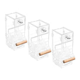Maxbell Transparent Acrylic Automatic Bird Feeder for birds Cockatiel Parakeet S