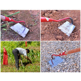 Maxbell Hoe Garden Hoe Gardening Hand Tool Steel for Weeding Soil Loosening Seeding 20cm Width Red