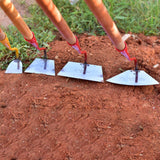 Maxbell Hoe Garden Hoe Gardening Hand Tool Steel for Weeding Soil Loosening Seeding Triangle Red