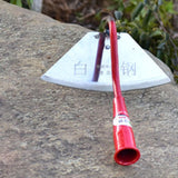 Maxbell Hoe Garden Hoe Gardening Hand Tool Steel for Weeding Soil Loosening Seeding Triangle Red