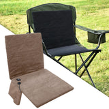 Maxbell Heated Chair Cover Adjustable Portable Soft Cushion for Lawn BBQ Fishing Khaki