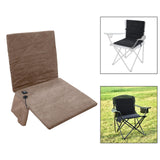 Maxbell Heated Chair Cover Adjustable Portable Soft Cushion for Lawn BBQ Fishing Khaki