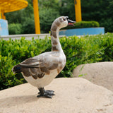 Maxbell Miniature Feathered Goose Free Standing for Decoration Collectible Gift Gray