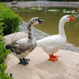 Maxbell Miniature Feathered Goose Free Standing for Decoration Collectible Gift Gray