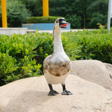 Maxbell Miniature Feathered Goose Free Standing for Decoration Collectible Gift Gray