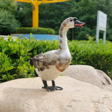 Maxbell Miniature Feathered Goose Free Standing for Decoration Collectible Gift Gray