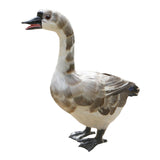 Maxbell Miniature Feathered Goose Free Standing for Decoration Collectible Gift Gray