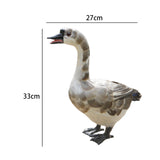 Maxbell Miniature Feathered Goose Free Standing for Decoration Collectible Gift Gray