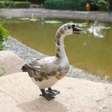 Maxbell Miniature Feathered Goose Free Standing for Decoration Collectible Gift Gray