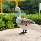 Maxbell Miniature Feathered Goose Free Standing for Decoration Collectible Gift Gray