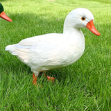 Maxbell Simulation Garden Duck Statue Miniature Animal Figurines DIY Craft  White