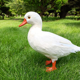 Maxbell Simulation Garden Duck Statue Miniature Animal Figurines DIY Craft  White