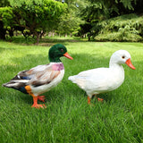 Maxbell Simulation Garden Duck Statue Miniature Animal Figurines DIY Craft  White