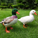 Maxbell Simulation Garden Duck Statue Miniature Animal Figurines DIY Craft  White