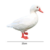 Maxbell Simulation Garden Duck Statue Miniature Animal Figurines DIY Craft  White