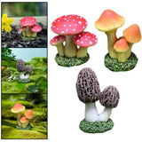 Maxbell Garden Mushroom Ornament Decoration Statue for Micro Landscape Dollhouse DIY Red