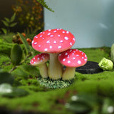 Maxbell Garden Mushroom Ornament Decoration Statue for Micro Landscape Dollhouse DIY Red