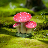 Maxbell Garden Mushroom Ornament Decoration Statue for Micro Landscape Dollhouse DIY Red