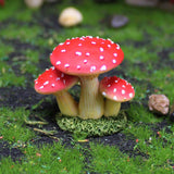Maxbell Garden Mushroom Ornament Decoration Statue for Micro Landscape Dollhouse DIY Red