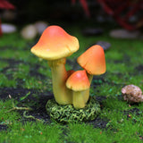 Maxbell Garden Mushroom Ornament Decoration Statue for Micro Landscape Dollhouse DIY Orange Yellow