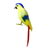 Maxbell Artificial Feathered Macaw Realistic Bird Parrot for Pathway Photo Props Yellow