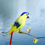 Maxbell Artificial Feathered Macaw Realistic Bird Parrot for Pathway Photo Props Yellow