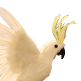 Maxbell Artificial Birds Feathered Parrot Figurine Bird Sculpture for Pathway Patio White