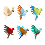 Maxbell Artificial Birds Feathered Parrot Figurine Bird Sculpture for Pathway Patio White