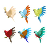Maxbell Artificial Birds Feathered Parrot Figurine Bird Sculpture for Pathway Patio White