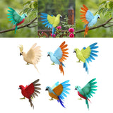 Maxbell Artificial Birds Feathered Parrot Figurine Bird Sculpture for Pathway Patio White