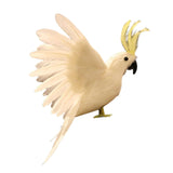 Maxbell Artificial Birds Feathered Parrot Figurine Bird Sculpture for Pathway Patio White