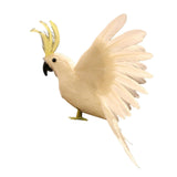 Maxbell Artificial Birds Feathered Parrot Figurine Bird Sculpture for Pathway Patio White