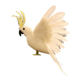 Maxbell Artificial Birds Feathered Parrot Figurine Bird Sculpture for Pathway Patio White
