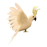 Maxbell Artificial Birds Feathered Parrot Figurine Bird Sculpture for Pathway Patio White