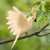 Maxbell Artificial Birds Feathered Parrot Figurine Bird Sculpture for Pathway Patio White